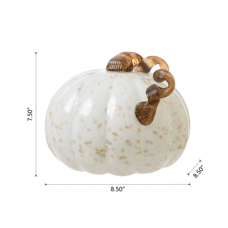 Glitzhome Fall Harvest Handblown Glass Pumpkins Set Thanksgiving Table Centerpieces
