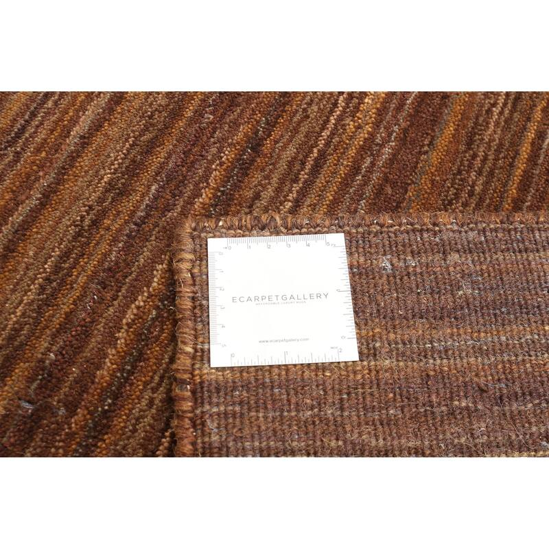 ECARPETGALLERY Hand Loomed Kashkuli Gabbeh Dark Brown Wool Rug - 3'11 x 6'0