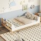 preview thumbnail 2 of 30, Twin Bed with Headboard Safeguards and Built-in Bed-end Book Storage Rack White