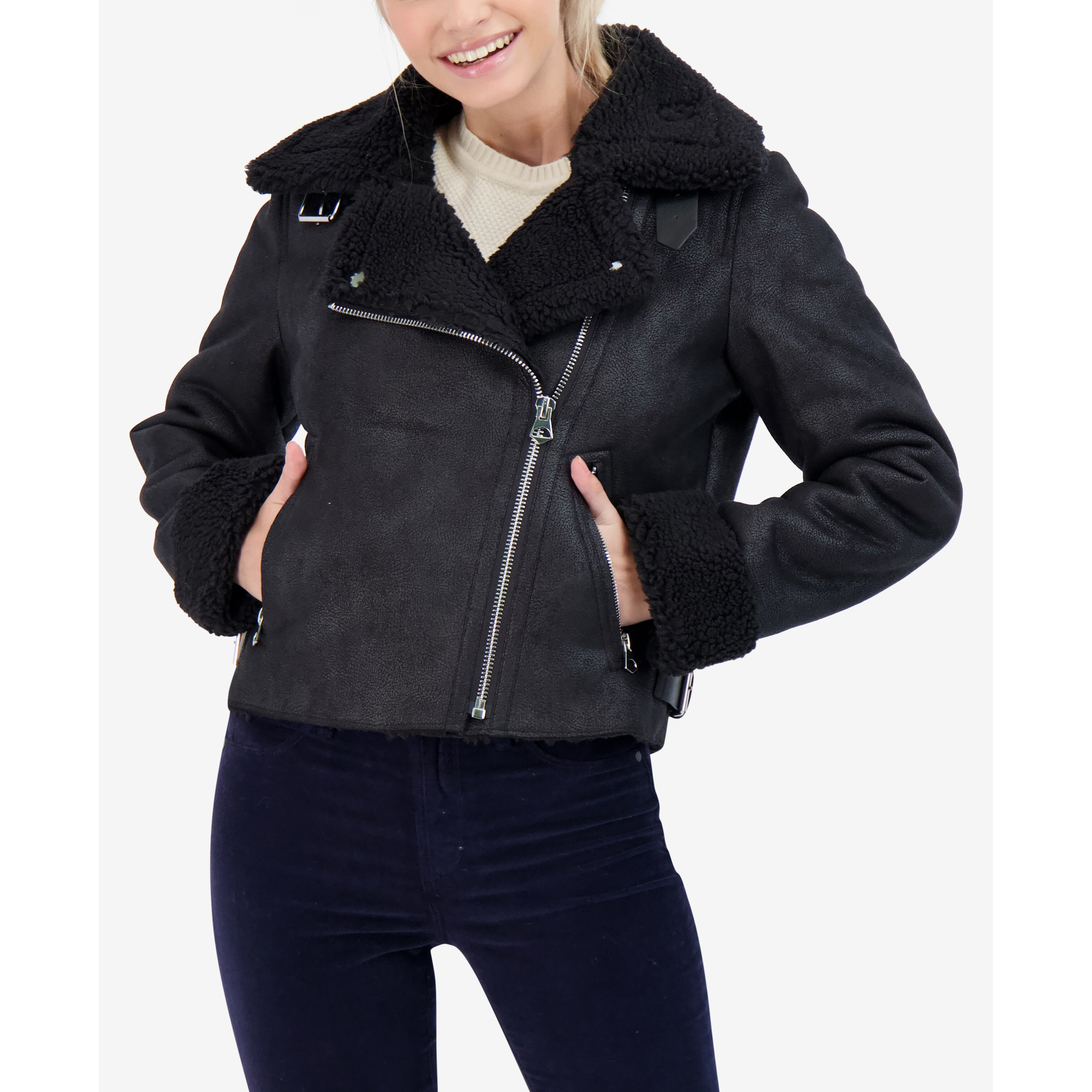 Sebby teddy faux shearling jacket clearance