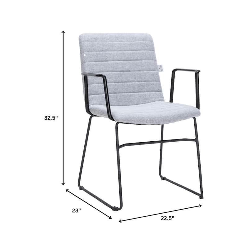 Zylar Ergonomic Guest Chair with Leather, Stainless Steel Base, High-Density Foam, Modern Design for Office or Waiting Room
