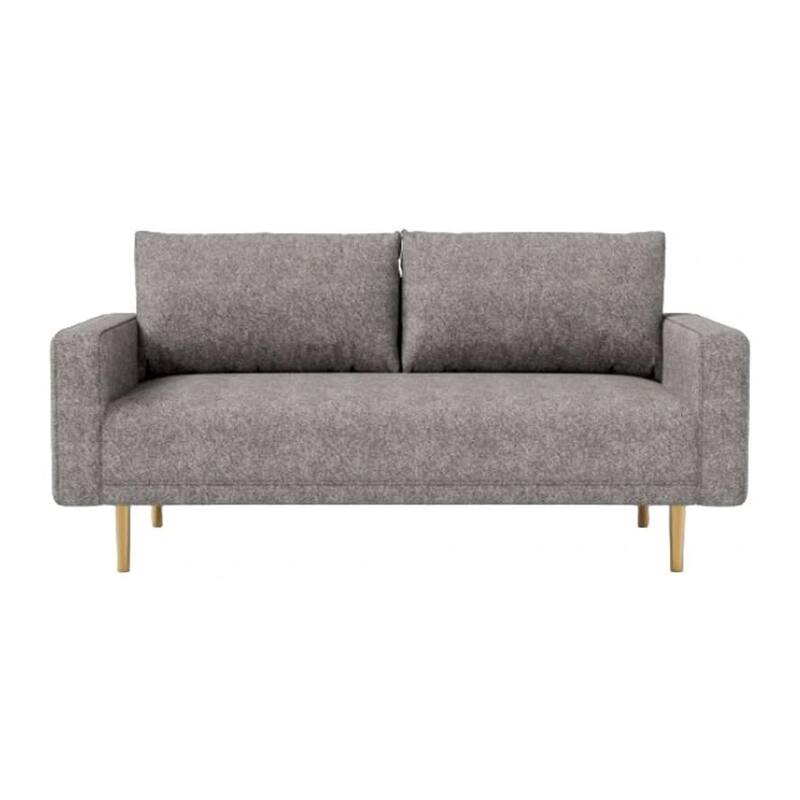 Remy Sofa, Gray Boucle, Bench Style Seat with Track Arms, 83 Inch