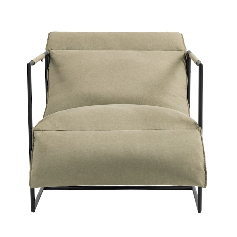 Metal Sling Accent Chairs Armchair with Adjustable Headrest Set of 2