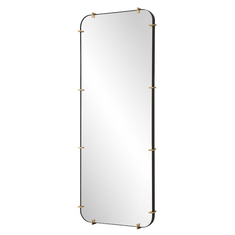 Industrial Styles Rectangular Dressing Wall Mirror - 73.5" - Antiqued Brushed Gold Finish