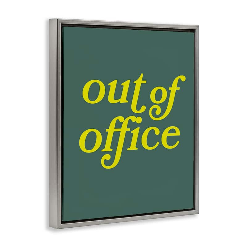 Stupell Minimal Out Of Office Framed Floater Canvas Wall Art Design By Victoria Barnes