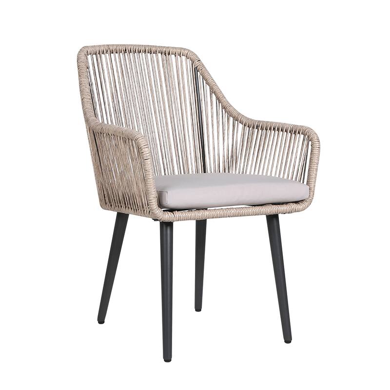 9-Piece Expandable Aluminum Patio Dining Set with PE Twisted Rattan Chairs & Polyester Cushions