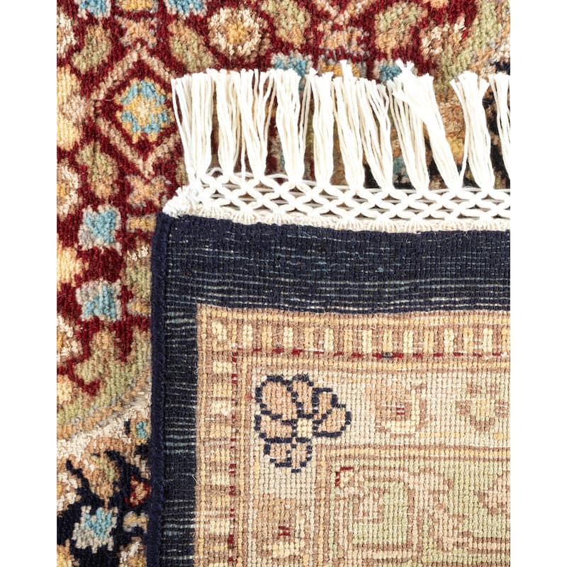 Overton Hand Knotted Wool Vintage Inspired Traditional Mogul Blue Area Rug - 9 x 12