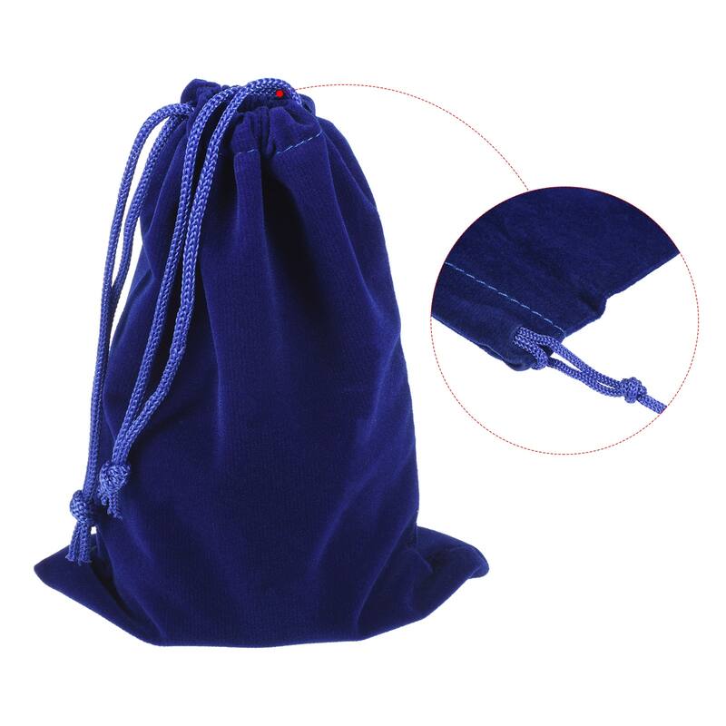 Drawstring Gift Bags 4Pcs Soft Flannel Cloth Storage Pouch for Jewelry - Brown, Dark Blue, Grey, Rose Red
