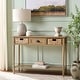 preview thumbnail 5 of 63, SAFAVIEH Christa Console Storage Table - 42"W x 14"D x 32"H Desert Brown