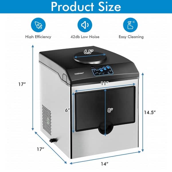 Costway 2-in-1 Stainless Steel Countertop Ice Maker Water Dispenser - See Details