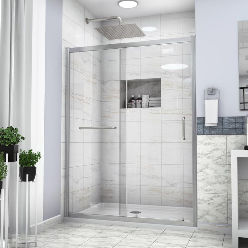 Single Sliding Framed Shower Door with Tempered Glass