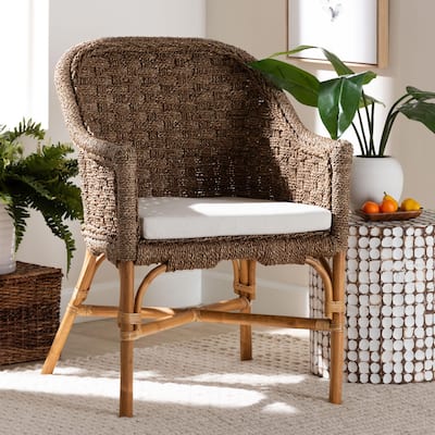 Luis Bohemian Natural Seagrass and Rattan Arm Chair