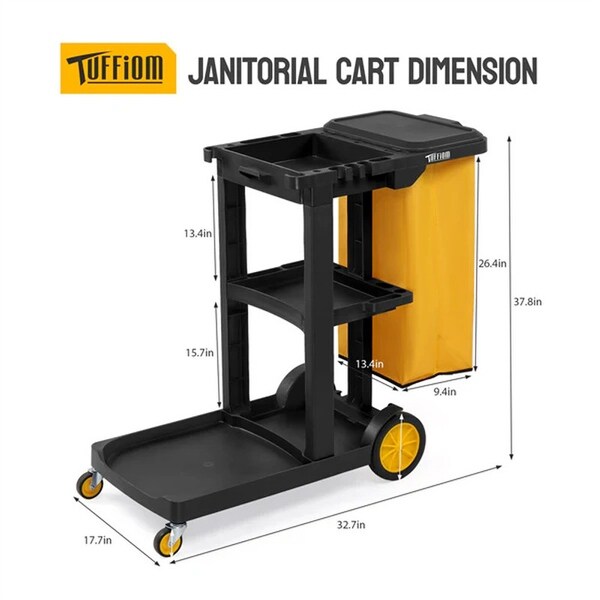 【大特価!!】 Shelf Tier 3 Janitorial Capacity 500lbs Small Cart 間仕切り・パーテーション