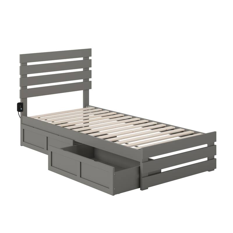 Oxford Bed with Footboard and USB Turbo Charger and 2 Storage Drawers