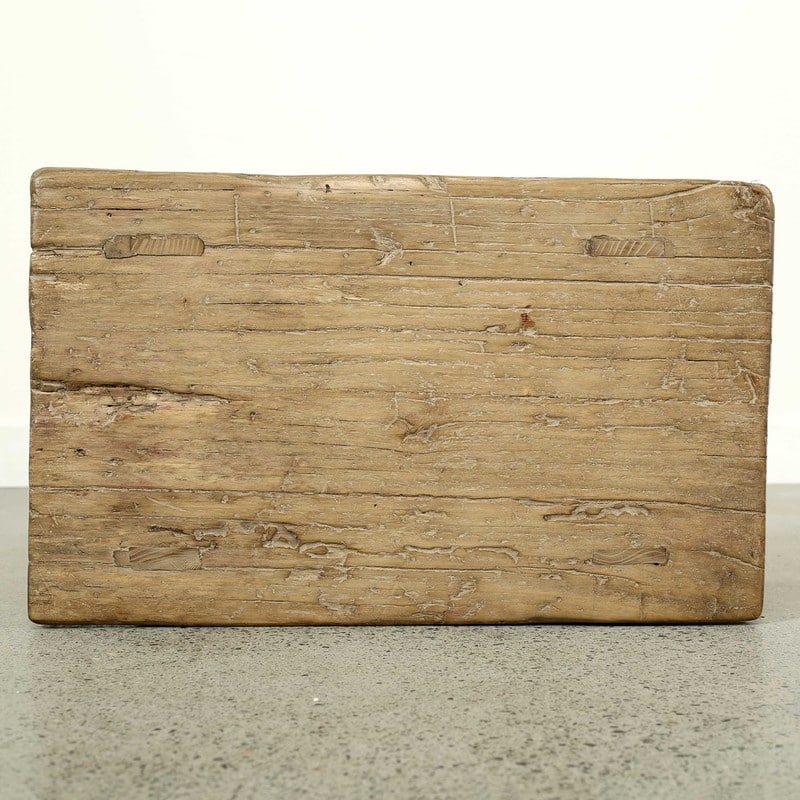 Approx. 22-26" Wide 14-16" Deep Vintage Accent Table with Unique Top Weathered Natural