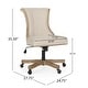 preview thumbnail 56 of 66, Coulee Upholstered Roll Back Swivel Office Chair by Christopher Knight Home - 24.75" L x 27.75" W x 35.50-40.00" H