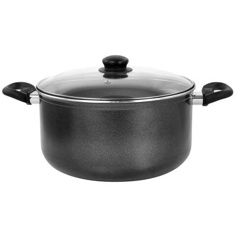 Oster Pallermo 9 Qt Aluminum Dutch Oven with Lid in Charcoal