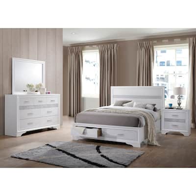 Miranda 4-piece Platform Storage Bedroom Set White