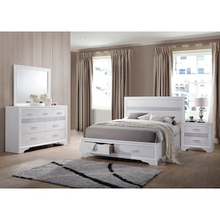 Miranda 4-piece Platform Storage Bedroom Set White