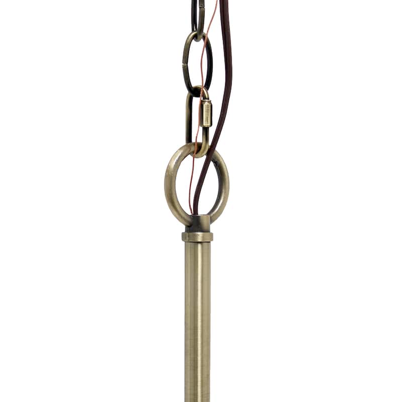 15" Industrial 3 Light Pendant Chandelier with Antique Brass Finish and Clear Glass Shade for Kitchen Island Lighting - 5.25