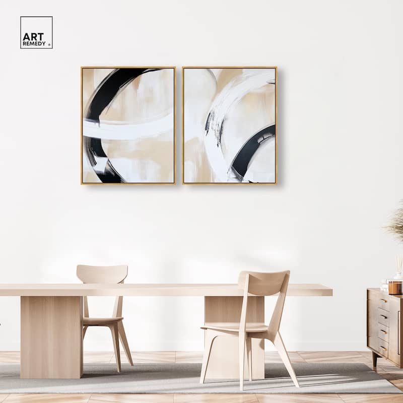 Neutral Interplay II Canvas Set of 2 by Art Remedy