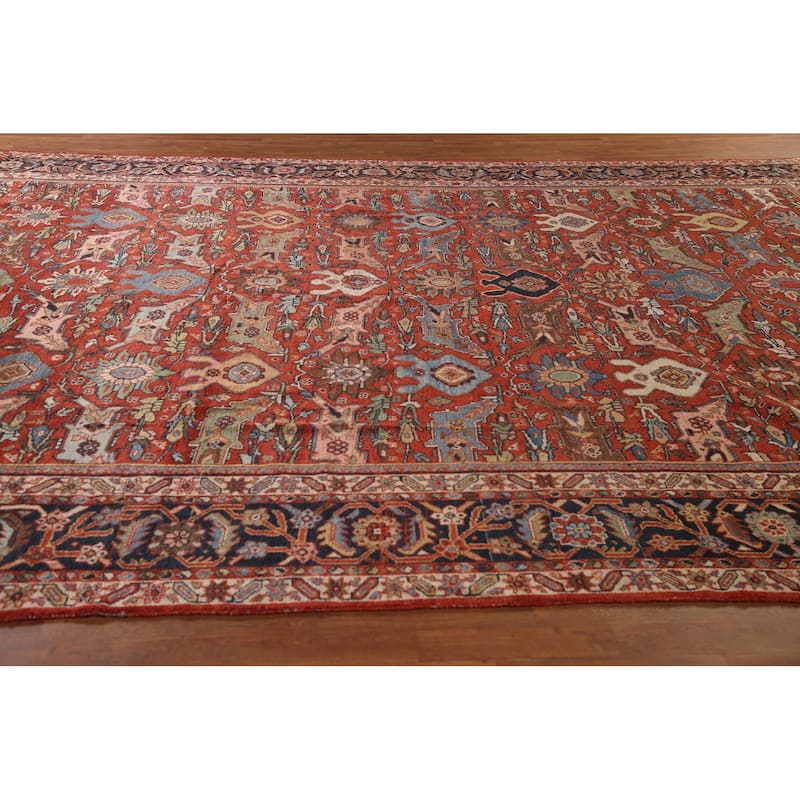 Pre-1900 Antique Sultanabad Ziegler Persian Rug Handmade Wool Carpet - 11'6" x 16'8"