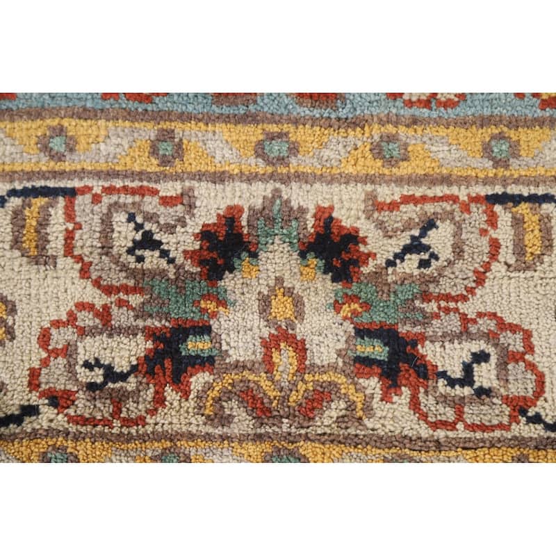 Heriz Serapi Indian Octagon Rug Hand-Knotted Wool Carpet - 6'1"x 5'11"