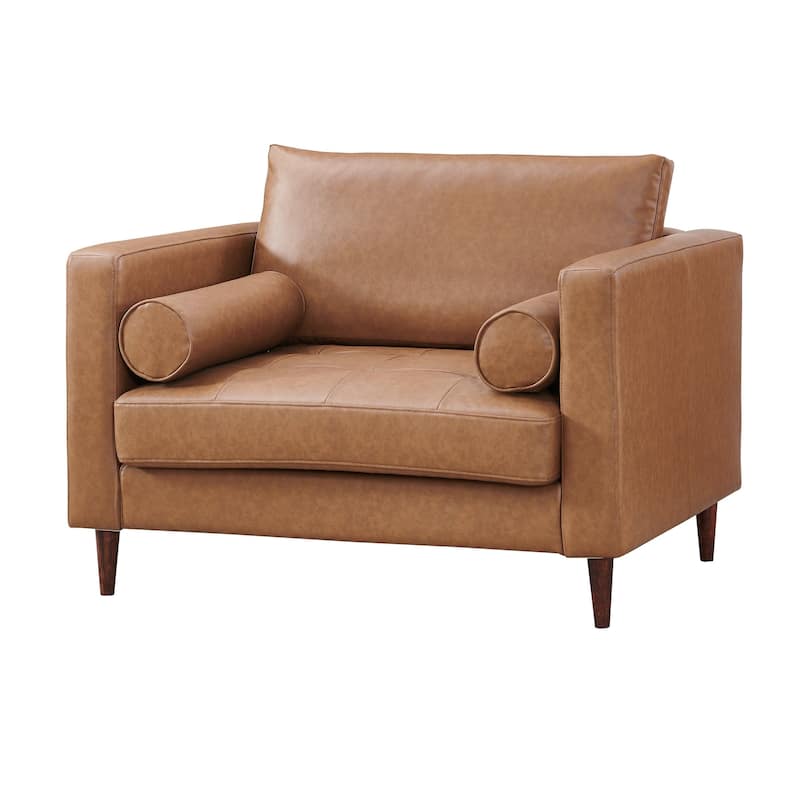 Alessandra Modern Contemporary Eco Leather Arm Chair and Ottoman (Arm Chair and Ottoman)