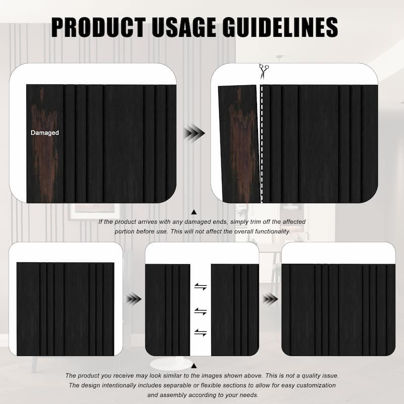 23.6" x 23.6" Wood Slat Acoustic Wall Panels for Ceiling and Wall Decor, 8-Pack (31 sq ft)