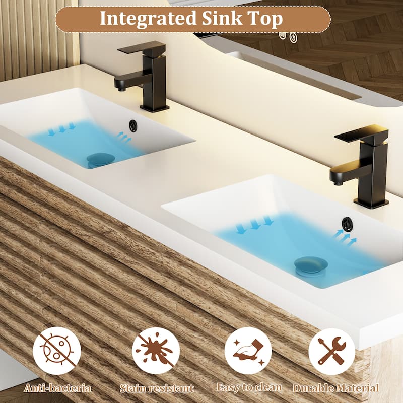 Bathroom Vanity with Drop-In Sink Wall-Mounted Storage Cabinet