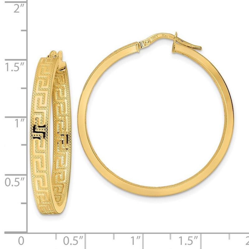 Curata 14k Yellow Gold Polished Hoop Earrings - 36.28x35.97mm Wide 4mm Thick Jewelry Gifts for Women