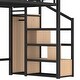 preview thumbnail 12 of 17, Metal Loft Bed with Storage Stairs, Shelves and Built-in Wardrobe