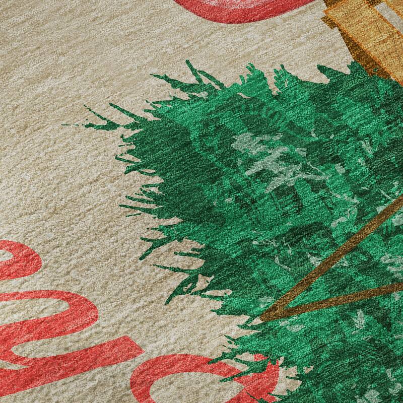 Premium Washable Super Soft Merry Christmas Pickup Tree Mayfield Rug