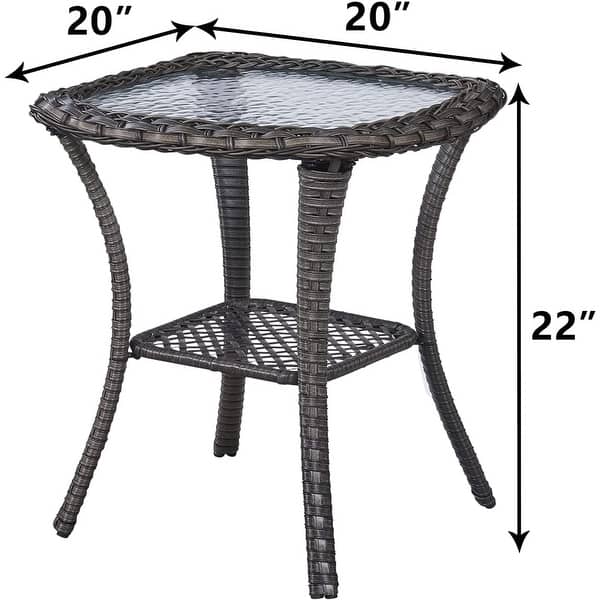 Outdoor Coffee Table Rattan PE Wicker Side Table Bed Bath & Beyond