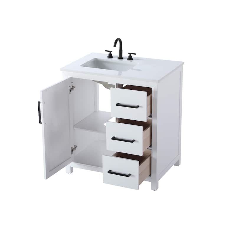 Elegant Lighting VF29532 Alina 32" Free Standing Single Basin Vanity