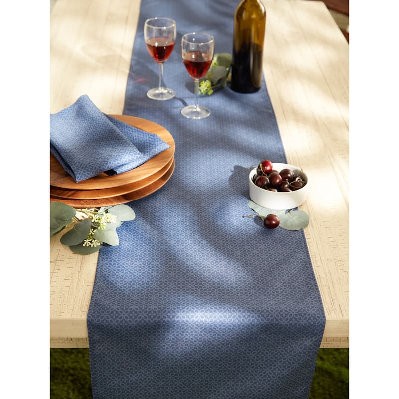 DII Stone Tonal Lattice Print Outdoor Table Runner