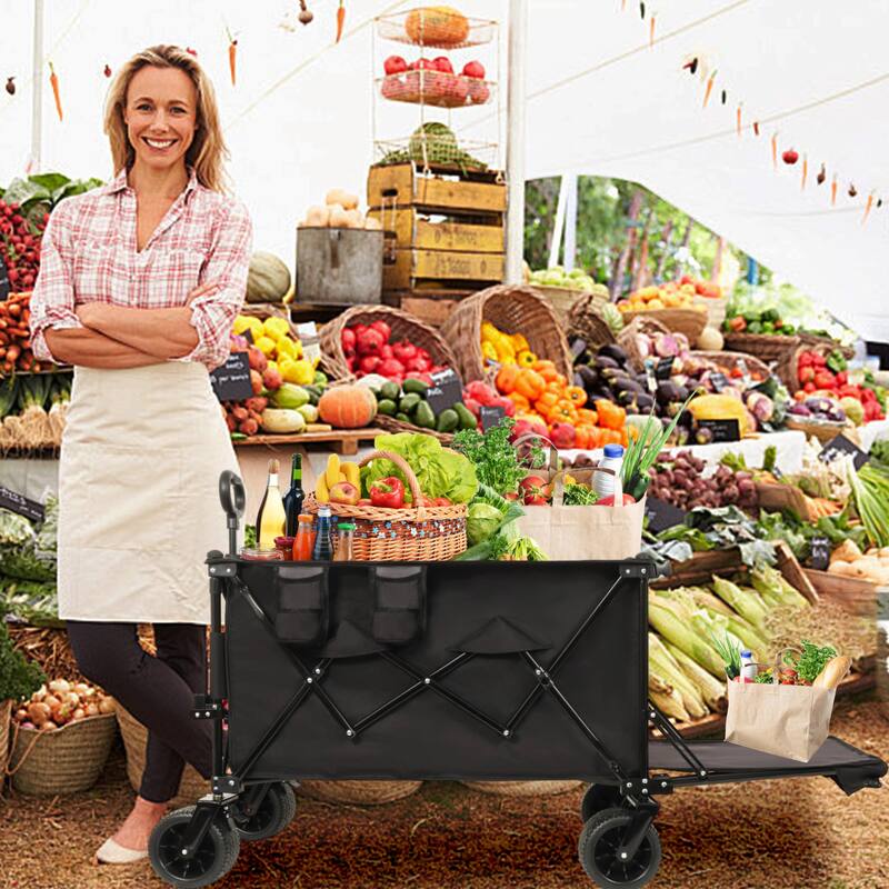 Heavy-Duty 480lbs Capacity Beach Wagon Cart with Large All-Terrain Wheels