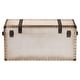preview thumbnail 6 of 11, Nevio Vintage Weathered White Canvas Storage Trunk