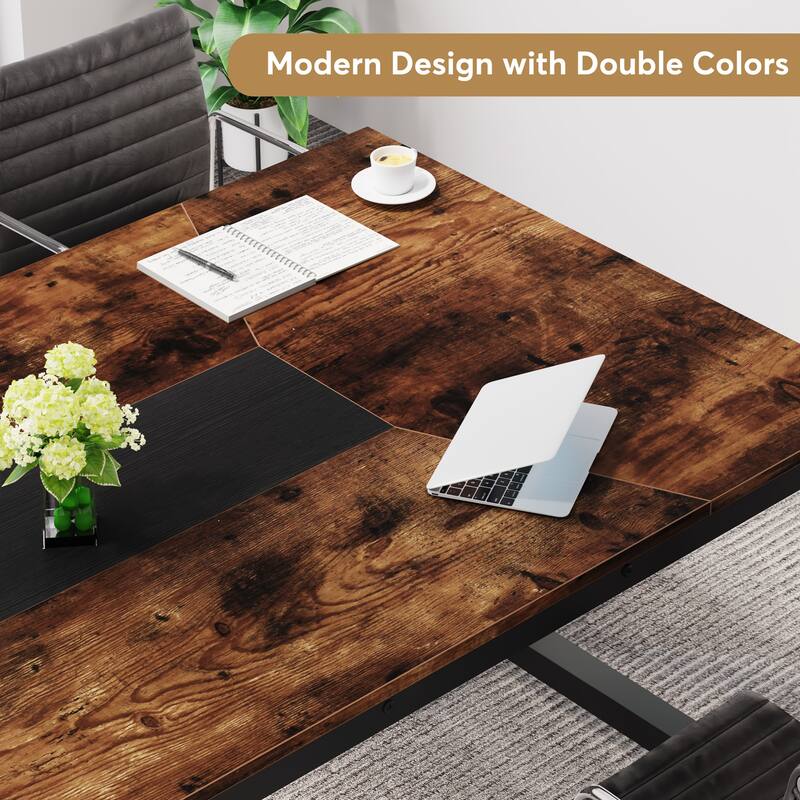 78.7 Inches Large Computer Desk, Modern Office Executive Desk