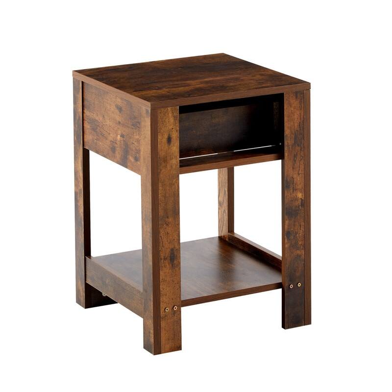15.75" Rattan Side table with Drawer