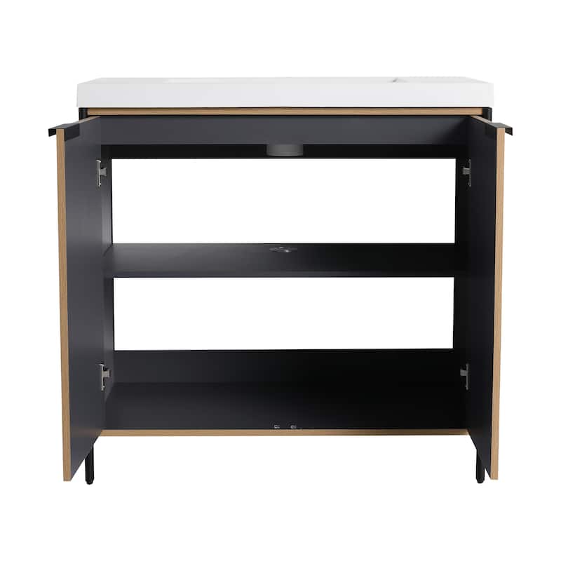 Bathroom Vanity With Sink In 24/30/36 Inch, Freestanding Bathroom Vanity With Soft Close Door and Adjustable Shelf
