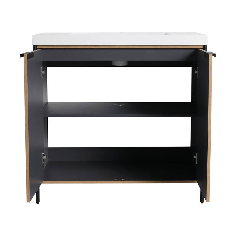 Beingnext 24"/30"/36"/48"/60" Bathroom Vanity with Sink, Freestanding Bathroom Vanity with Soft Close Door and Shelf
