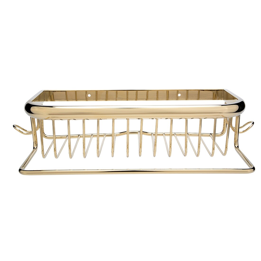 12-inch Brass Rectangle Shape Bathroom Basket Shower Caddy Shelf