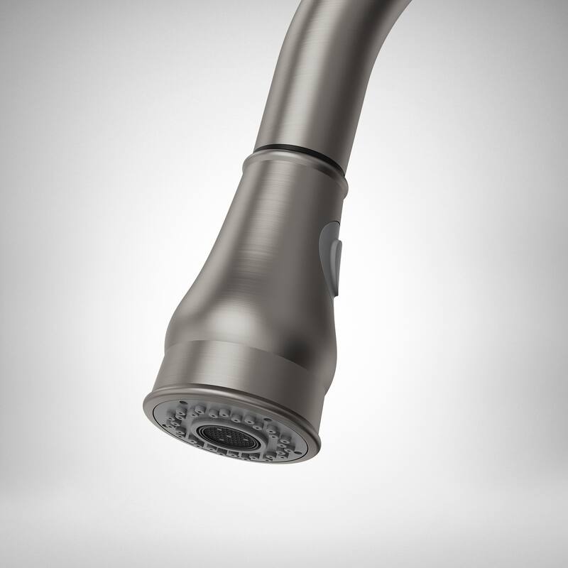 Single Handle Pull Down Sprayer Hot and Cold Kitchen Faucet 360° Spout Swivel with Deckplate