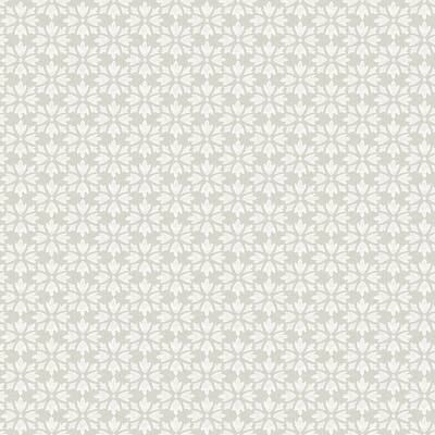 Chesapeake Phlox Grey Floral Stamp Wallpaper