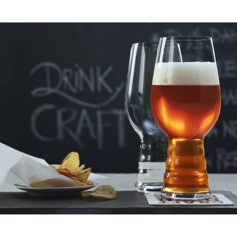 Pack of 2 Craft Beer IPA Glasses, Dishwasher Safe - Clear