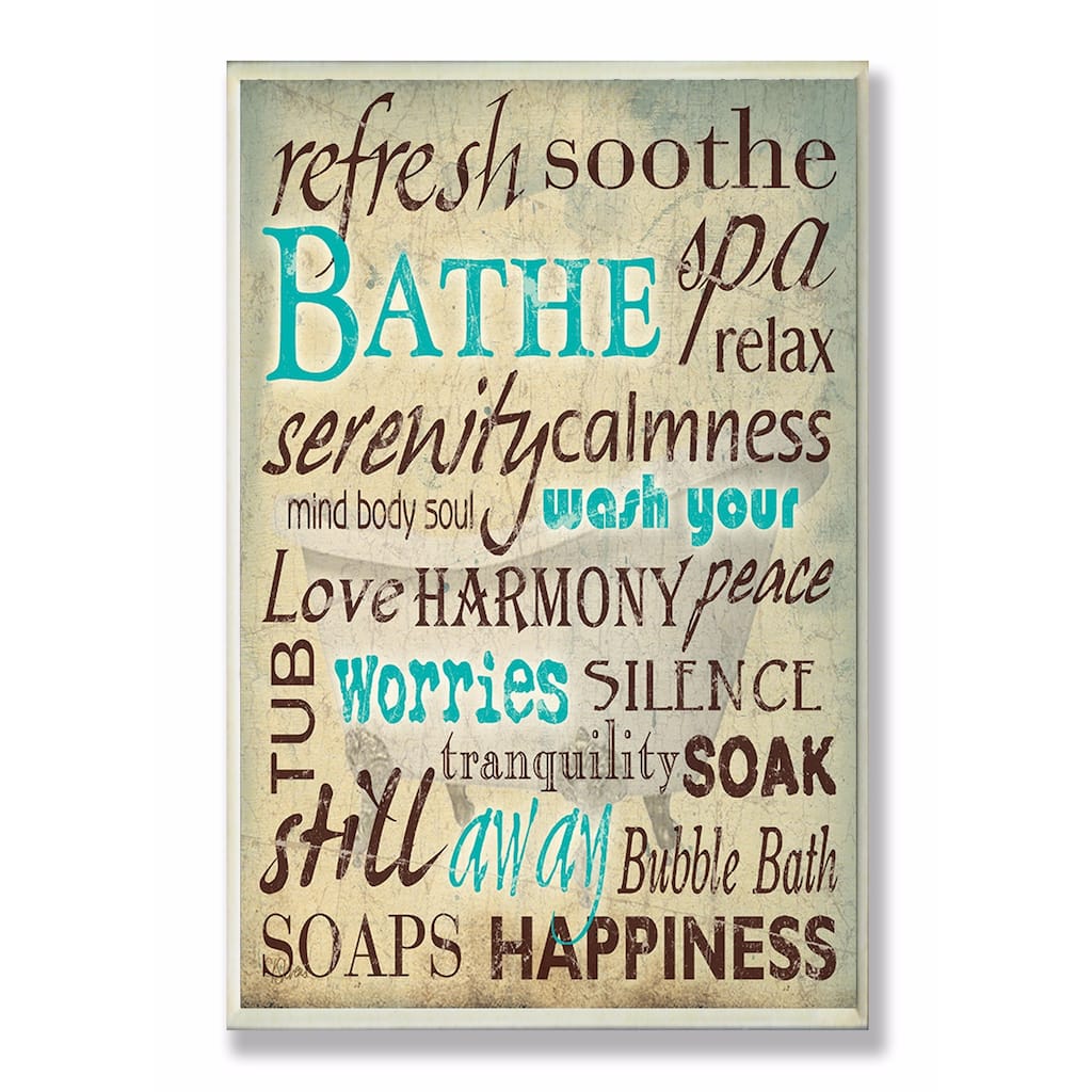 Stupell Bathe Wash Your Worries Bathroom Wall Art