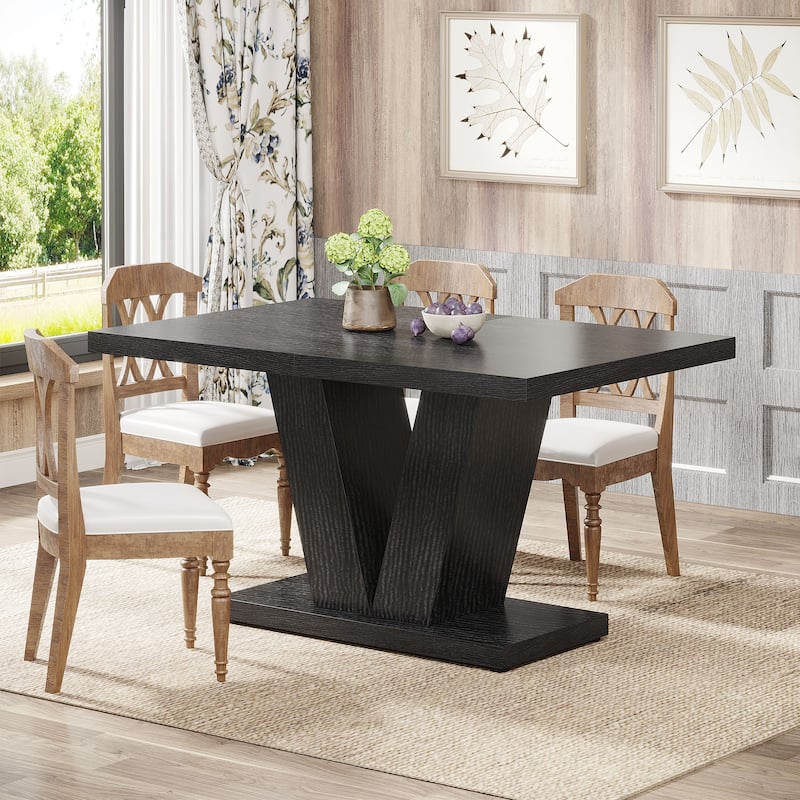 47” Farmhouse Small Rectangle Dining Table for Kitchen Dining Room