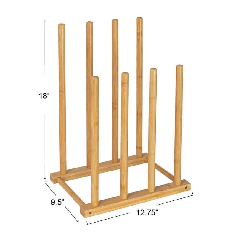Household Essentials Bamboo and Metal 4 Pair Boot Rack - 12.8"L x 9.5"W x 18.1"H