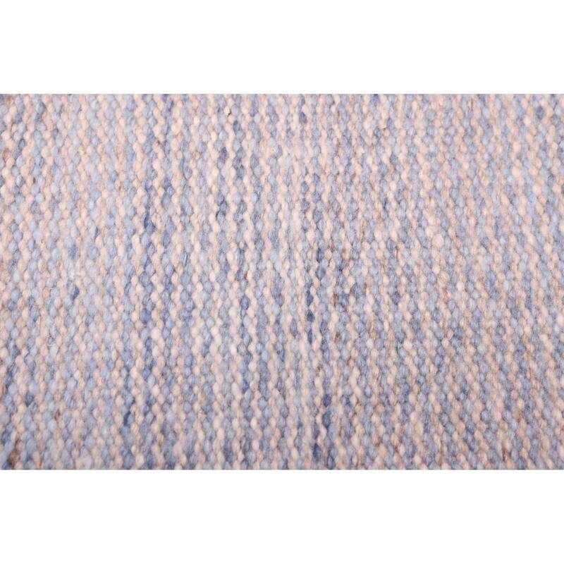 ECARPETGALLERY Flat-Weave Nevada Light Denim Blue Wool Kilim - 5'2 x 7'9